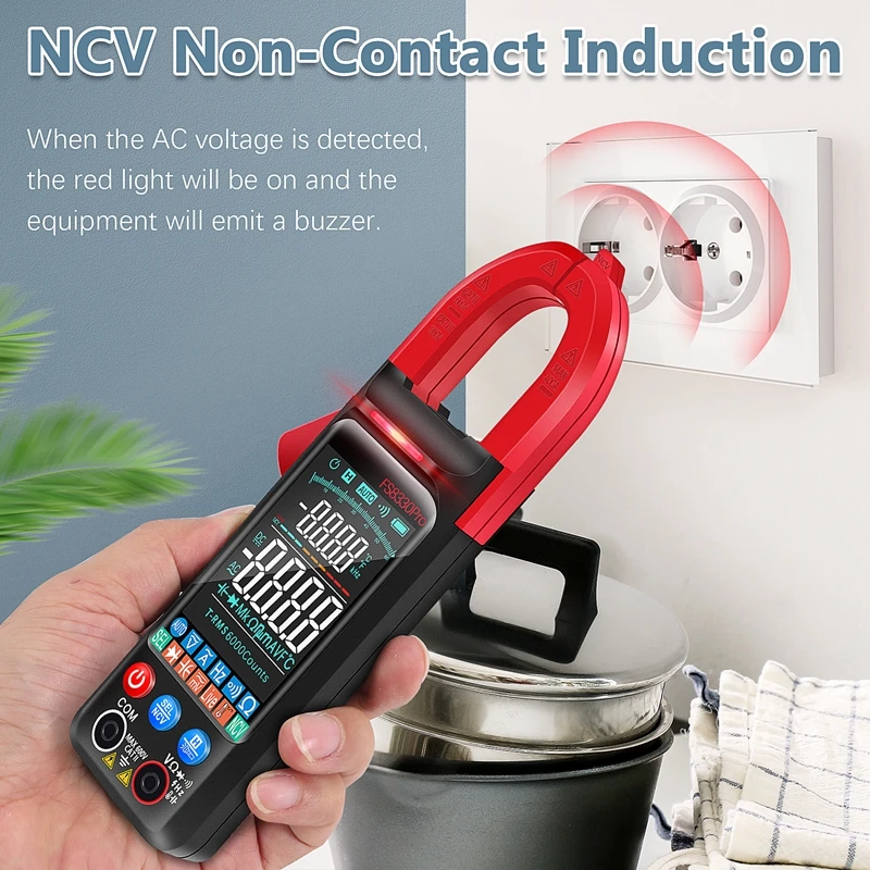 HUAJIAYI Digital Clamp Meter AC 400A Current Voltage 6000 Counts Clamp Multimeter Live Check NCV Frequency Capacitor Tester