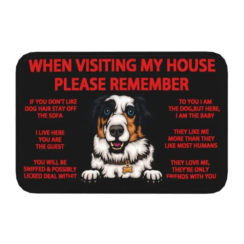 Peeking Dog,australian Shepherd Doormat Anti-Slip Kitchen Bath Mat Living Room Door Floor Entrance Carpet Rug