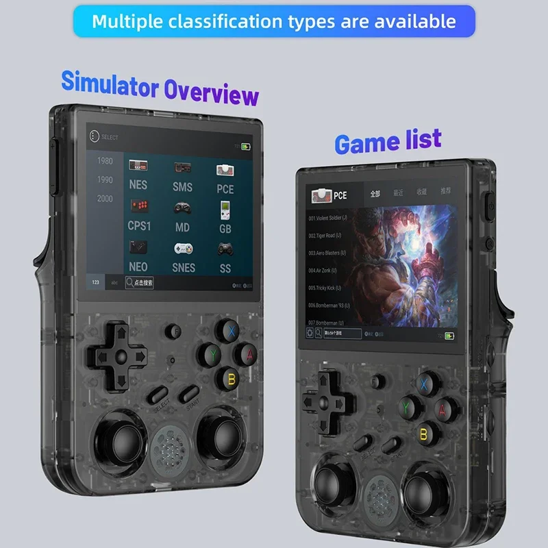 RG353V Handheld Game Linux System 3.5 inch IPS Screen with 64G TF Card Pre-Installed 4452 Games Supports 5G WiFi 4.2 Bluetooth