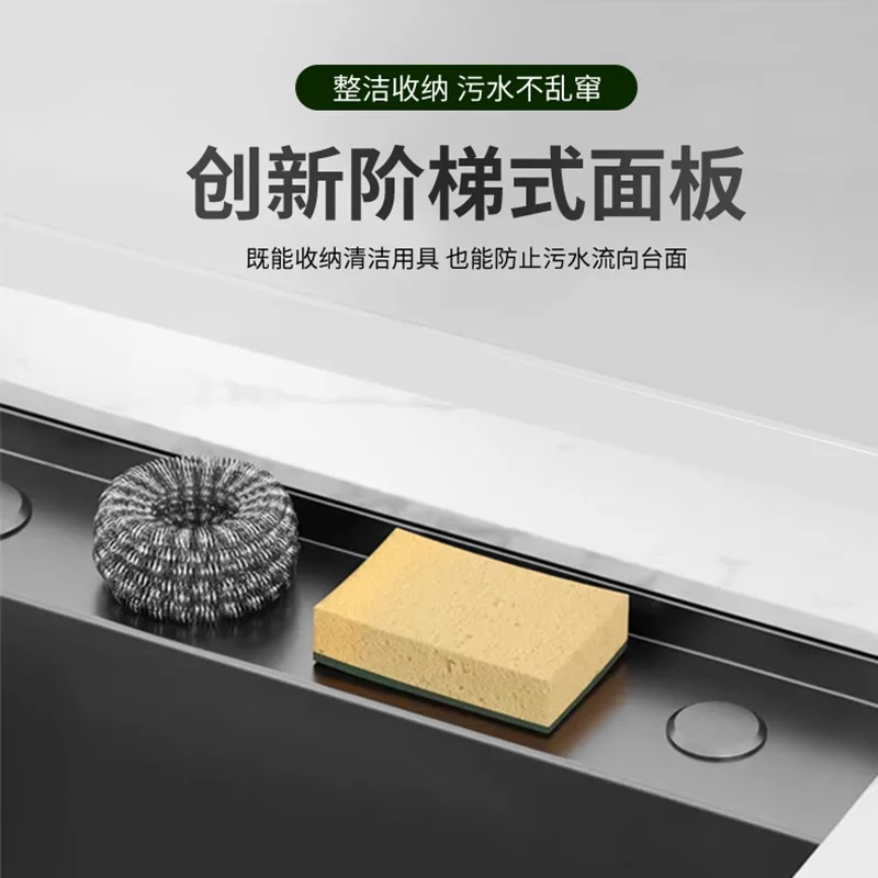 حوض المطبخ المنزلي، حوض فردي كبير وحبوب أرز صغيرة مقاومة للخدش، غسالة أطباق، حوض نباتي #4