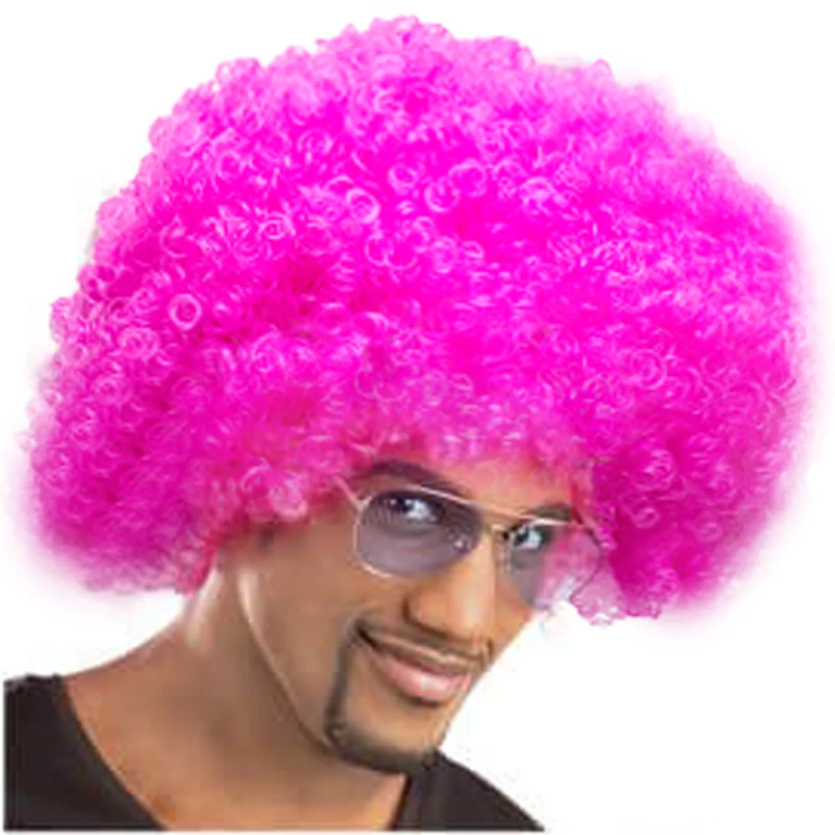 Anxin Brand Synthetic Fiber Wigs: Exaggerated, Fluffy, Explosive Curly Hair Styles, with Thick and Curly Hair Strands That Have a Rich Texture, Available in Multiple Colors Such as Pink/Green/Royal Blue; Made from High-Quality Synthetic Fiber Material, Comfortable to Wear and Easy to Manage; a Fashionable Item Suitable for All Ages, Perfect for Party Pranks, Holiday-Themed Looks, and Fun Outfits for Themed Events - view 2