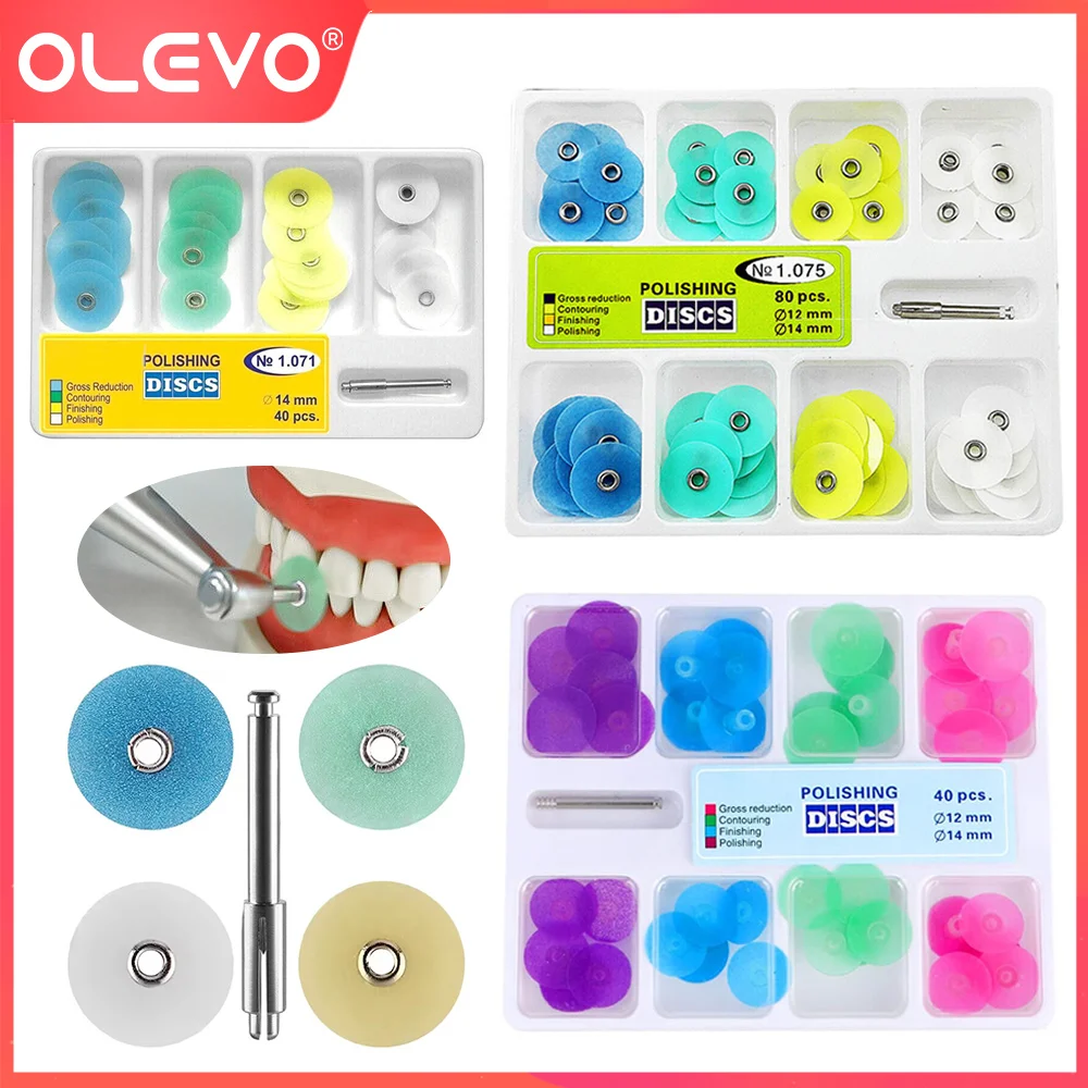 OLEVO Dental Polishing Disc Gross Reduction Contouring Composite Finishing Strips Mandrel Set Materials Teeth Whitening RA Shank