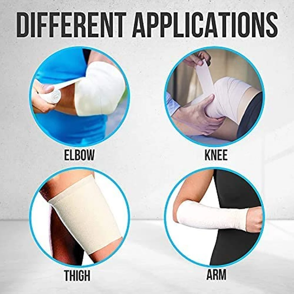 2Rolls Elasticated Tubular Support Bandage | Stockinette Tubing forbArm,Knees,Legs -Compression Bandage sRoll for Tissue Support