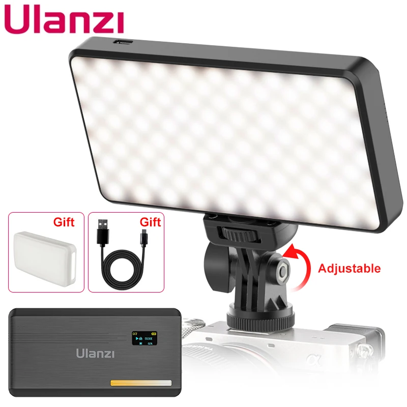 To Ulanzi VL200 Rechargeable Camera Video Light with Soft Diffuser 5000mAh 2500K-9000K Smartphone Vlog Light Fill Light Youtube