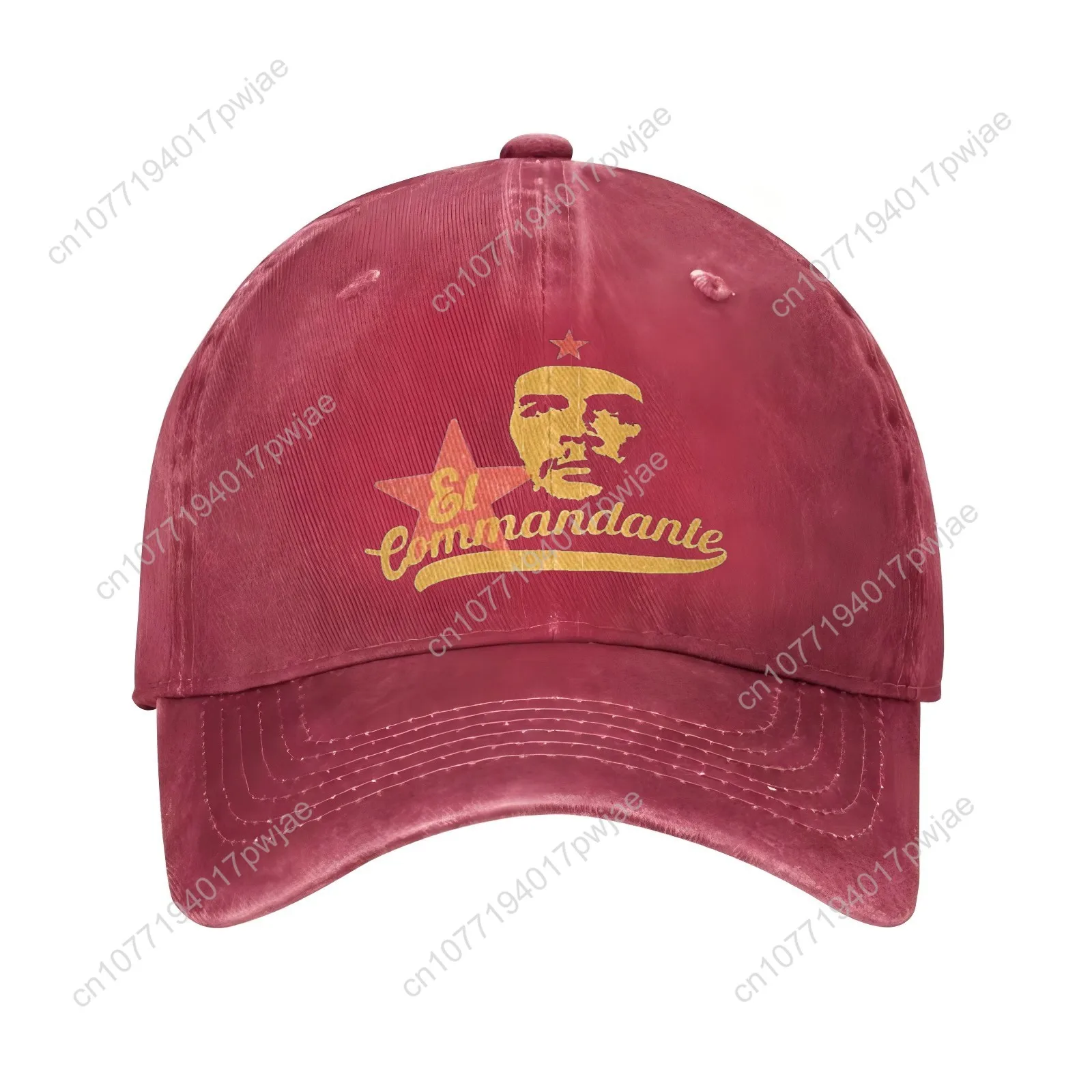 Boné de beisebol masculino e feminino com estampa de estrela preta e vermelha – Design inspirado no Che Guevara revolucionário cubano, chapéu casual respirável para