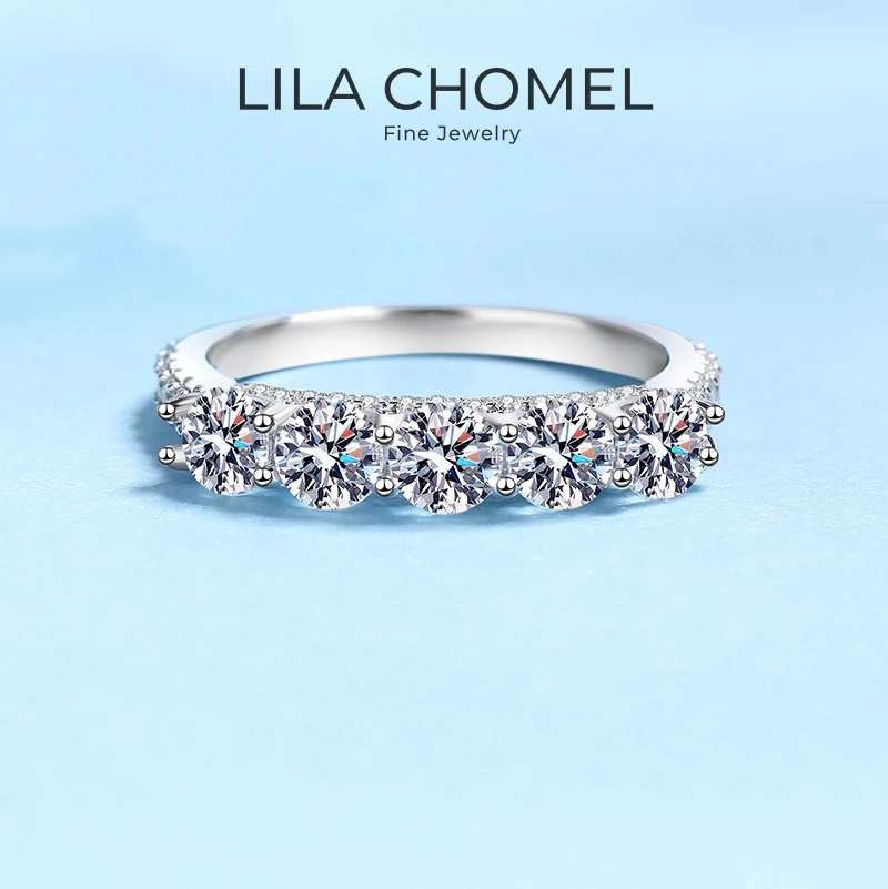 

Women Engagement 18K White Gold Wedding Band 1.5CT Moissanite Diamond Girl Valentine's Day PT950 Platinum Birthday Gift Rings