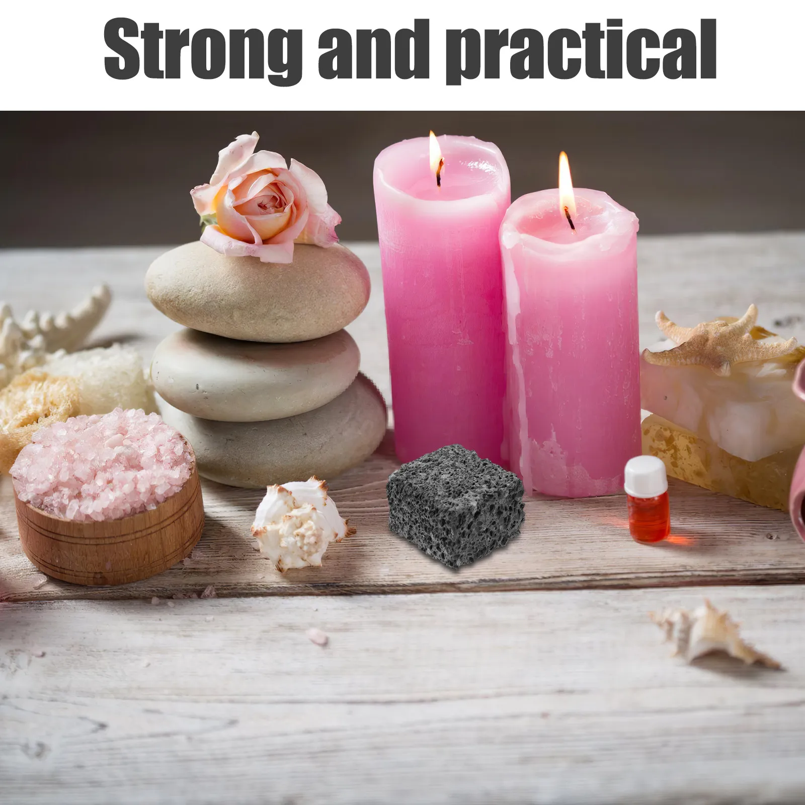 

Набор из 6 кубиков из вулканического камня: черные квадратные ароматические кубики из натуральной лавы для офиса и дома, пассивный диффузор для ароматизации