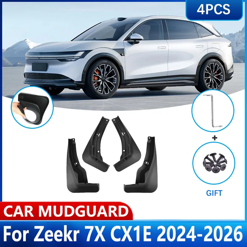 

Для Zeekr 7X CX1E 2024 2025 2026 4 шт. автомобильные брызговики, защитные крылья, брызговики, брызговики, детали колес, автомобильные аксессуары