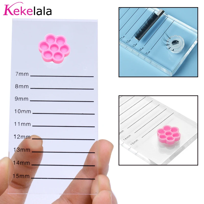 Eyelash Extension Board With Flower Glue Fan Holders Grafting Lash Clear Acrylic Lash Holder Stand Pallet Scale Boad Tools