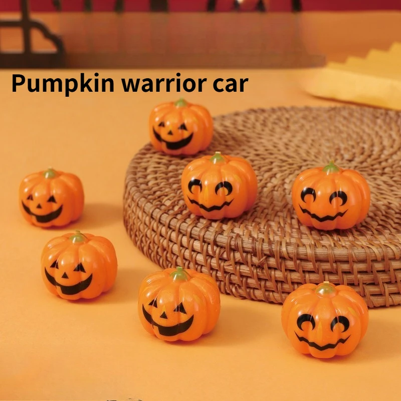 10PCS Halloween Decorations Pumpkin Children Pull Back Car Gifts Small Toys Desktop Ornaments Scene Layout
