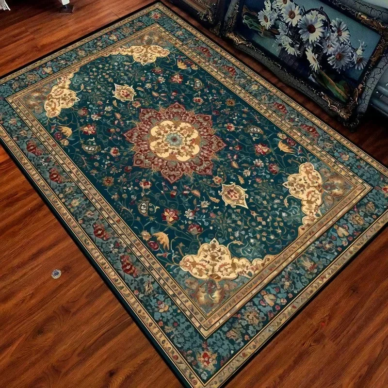 Persian Crystal Pile Moroccan Carpet Living Room Bedroom Full Vintage Ethnic Style Carpet