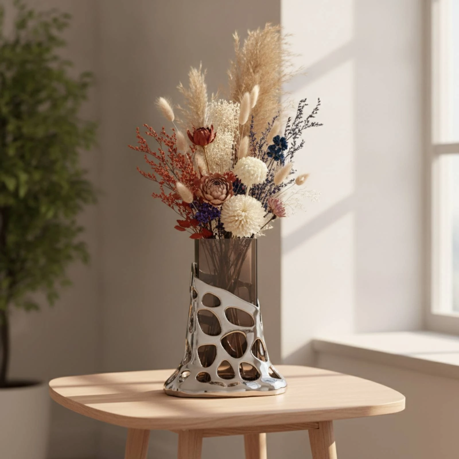 Acrylic Vase Modern Decorative Vase Flower Holder Elegant Vessel Tall for Interior Designers, Floral Arrangement, Living Room