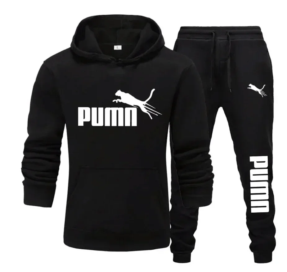 Neues Herren Herbst-Winter-Set: Kapuzenpullover mit Taschen & Freizeithose, 2-teiliges Outdoor-Fitness-Jogging-Sportoutfit