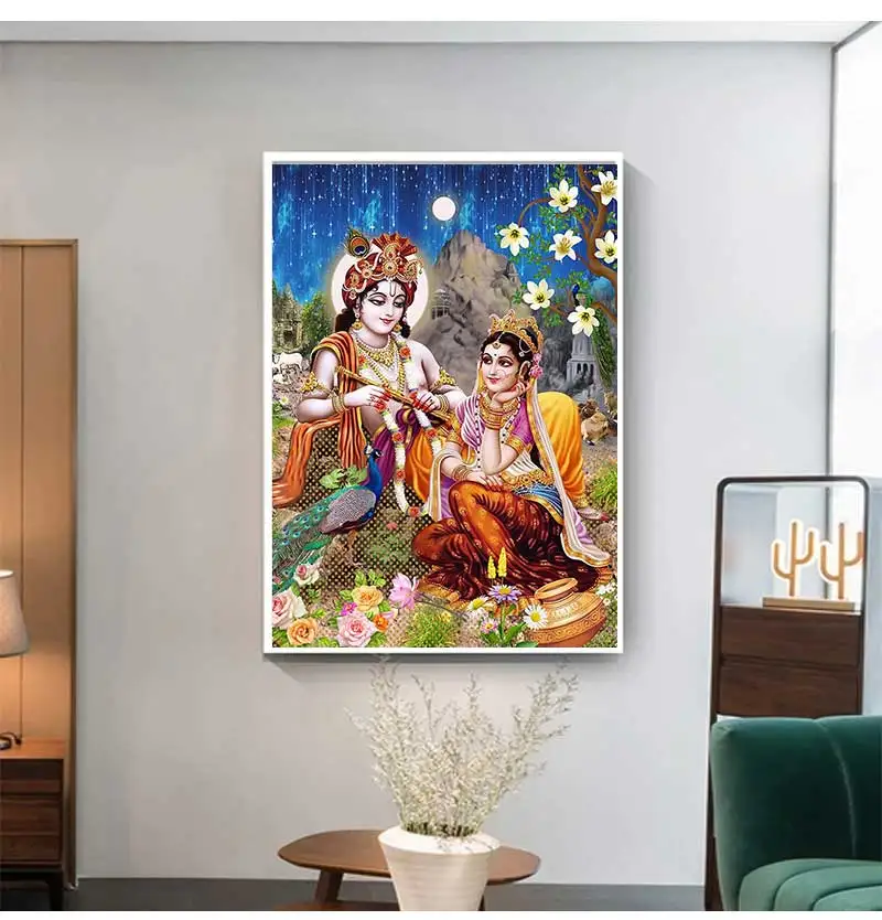 krishna hindu Fashion Wall Posters For Living Room Modern Home Decor Pictures HD Canvas Paintings 1 Pieces New Arrival Lord God