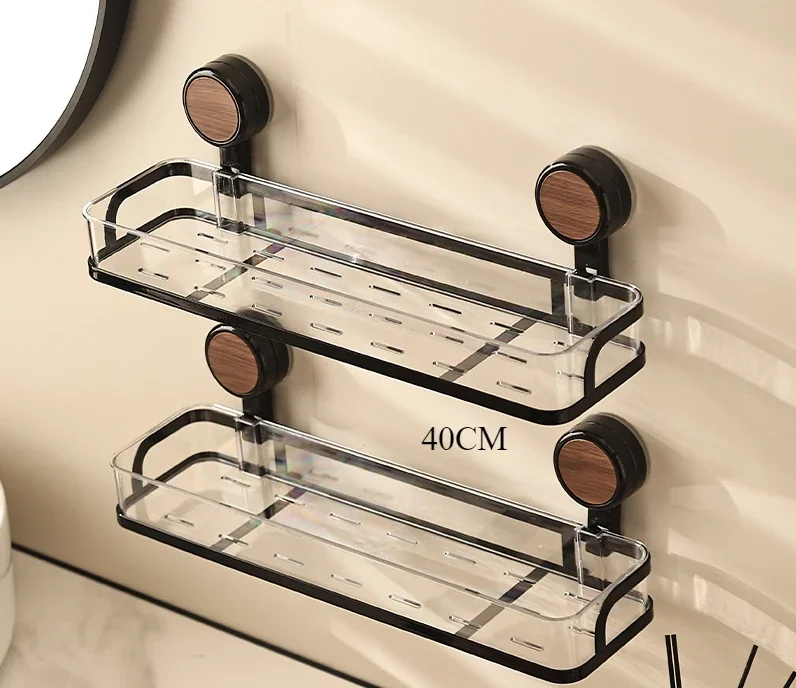 Suporte de ventosa com padrão de nogueira, antigo, pia de banheiro, armazenamento de perfuração livre de parede