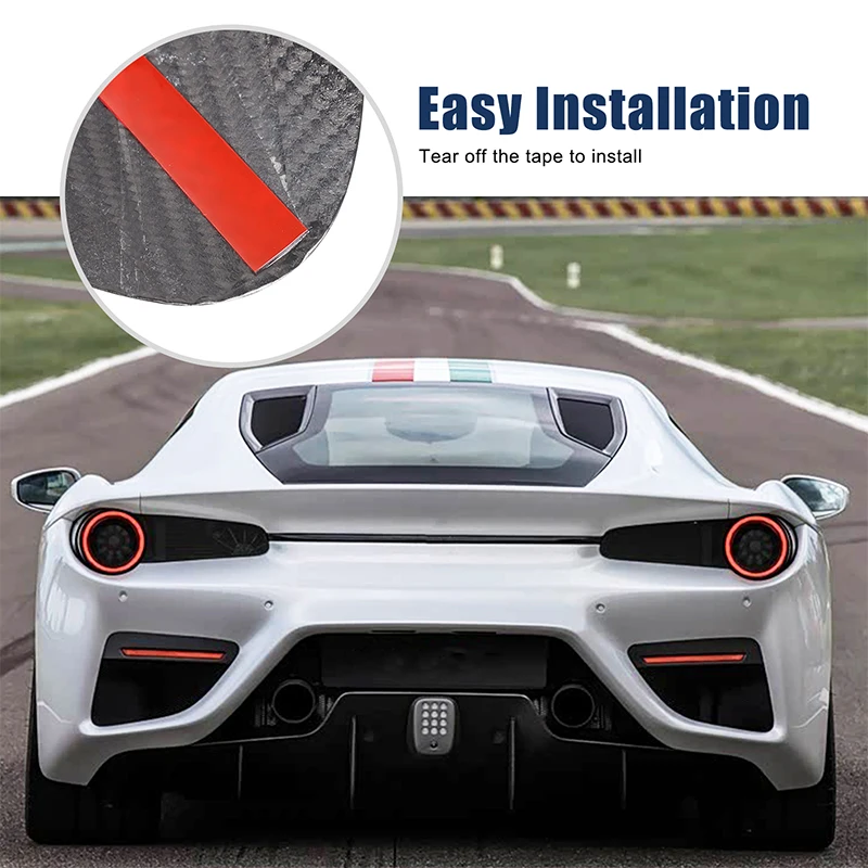 

2Pcs Real carbon fiber For Ferrari 458 2011-2016 car rear taillight decorative frame sticker car protection accessories