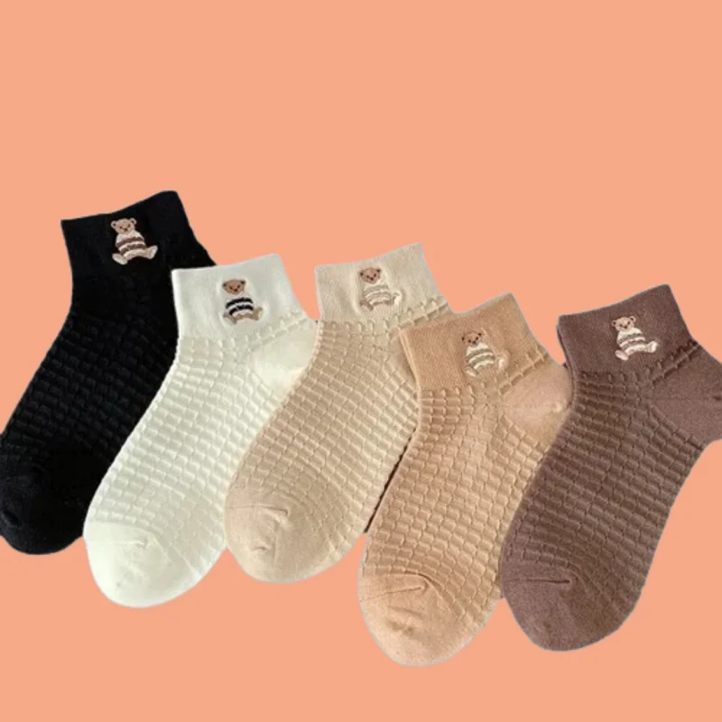 

3/6 Pairs Deodorant Sweat-absorbent Breathable Short Tube Boat Socks Summer Women's Socks Thin No-heel Pure Cotton Short Socks