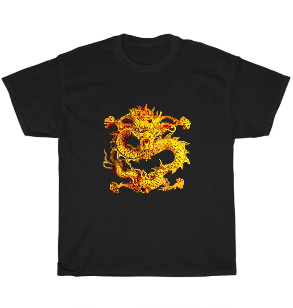 Fearless Golden Dragon Silhouette 3D Effect T-Shirt Unisex Tee Gift NEWUnisex Summer Cotton Luxury Brand Super Size Anim