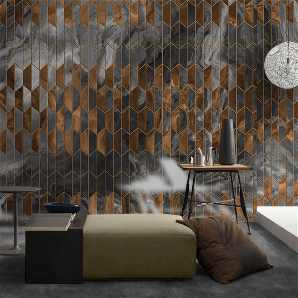 

Элитные обои на заказ с 3D-рельефом: скандинавский геометрический узор, абстрактное искусство для дома и ресторана