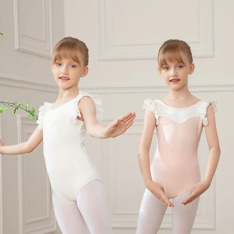 SWDZM Girls Ballet Leotards Clothes Ballet Dance Bodysuit Kids Ballet Costume Candy Color Dance Leotard Low Back Child Gymnastic