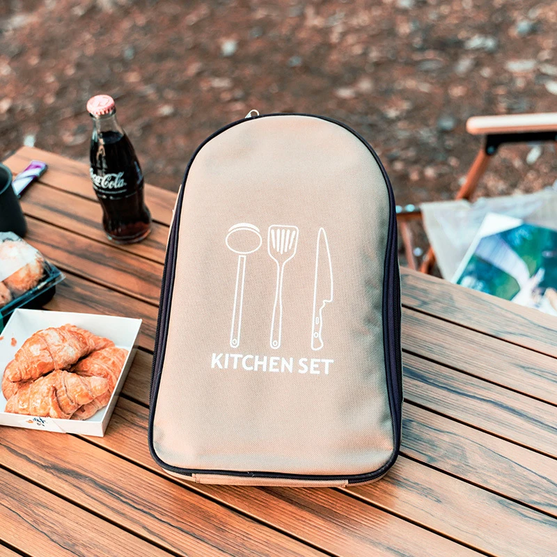 Outdoor Cookware Bag Camping Storage Bag Portable Travel Bbq Utensil Bag Cooking Utensil Organizer Kitchen Utensil Storage Pouch