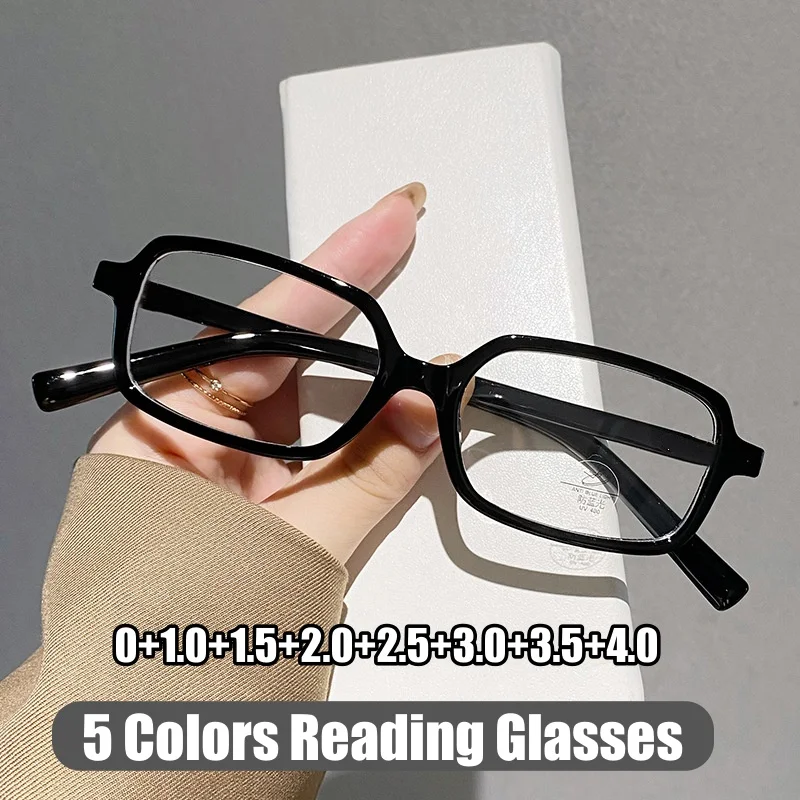 

Unisex New Trend Blue Light Blocking Presbyopia Women's Square Ultralight Reading Glasses Men Ultralight HD Far Sight Eyeglasses