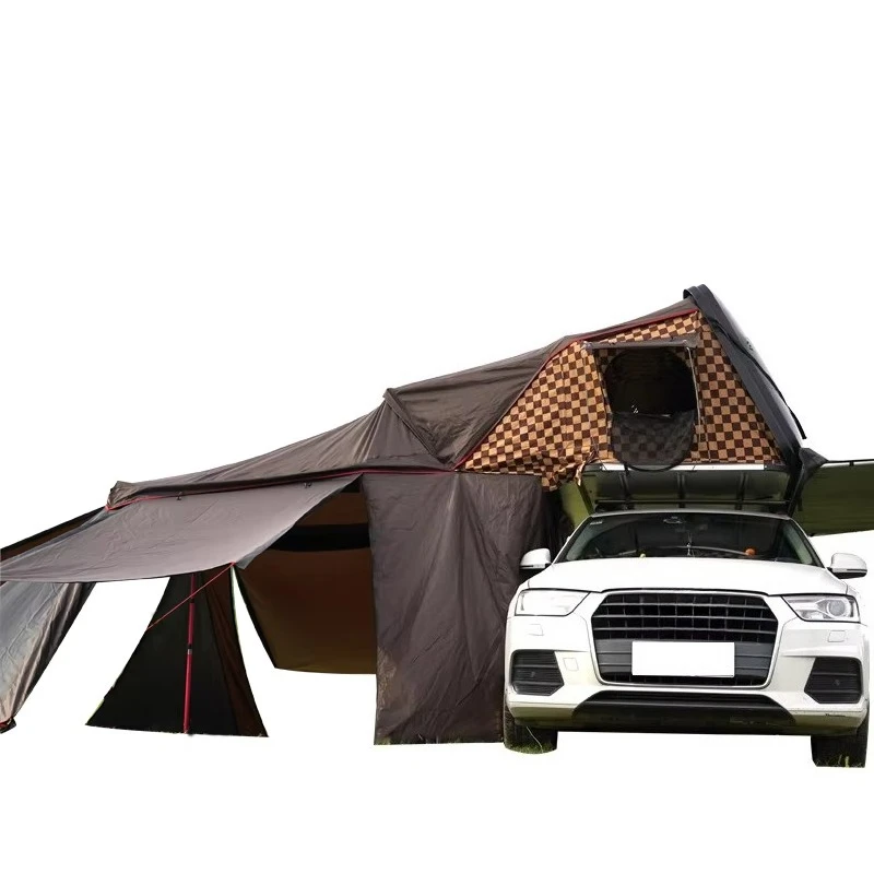 Camping Outdoor Annex Portable Roof Top Tent Hard Shell Fast Open and Fold Semi-automatic Rooftop Car Tent
