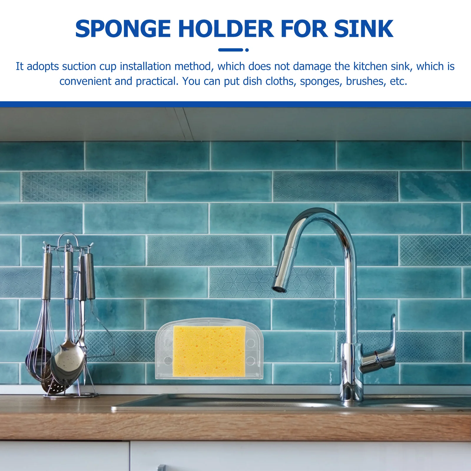 

4Pcs Sink Suction Sponge Storage Organizer Simple Stylish Kitchen Sponge Holder Rack for Soap Sponges Sink Suction Storage Rack