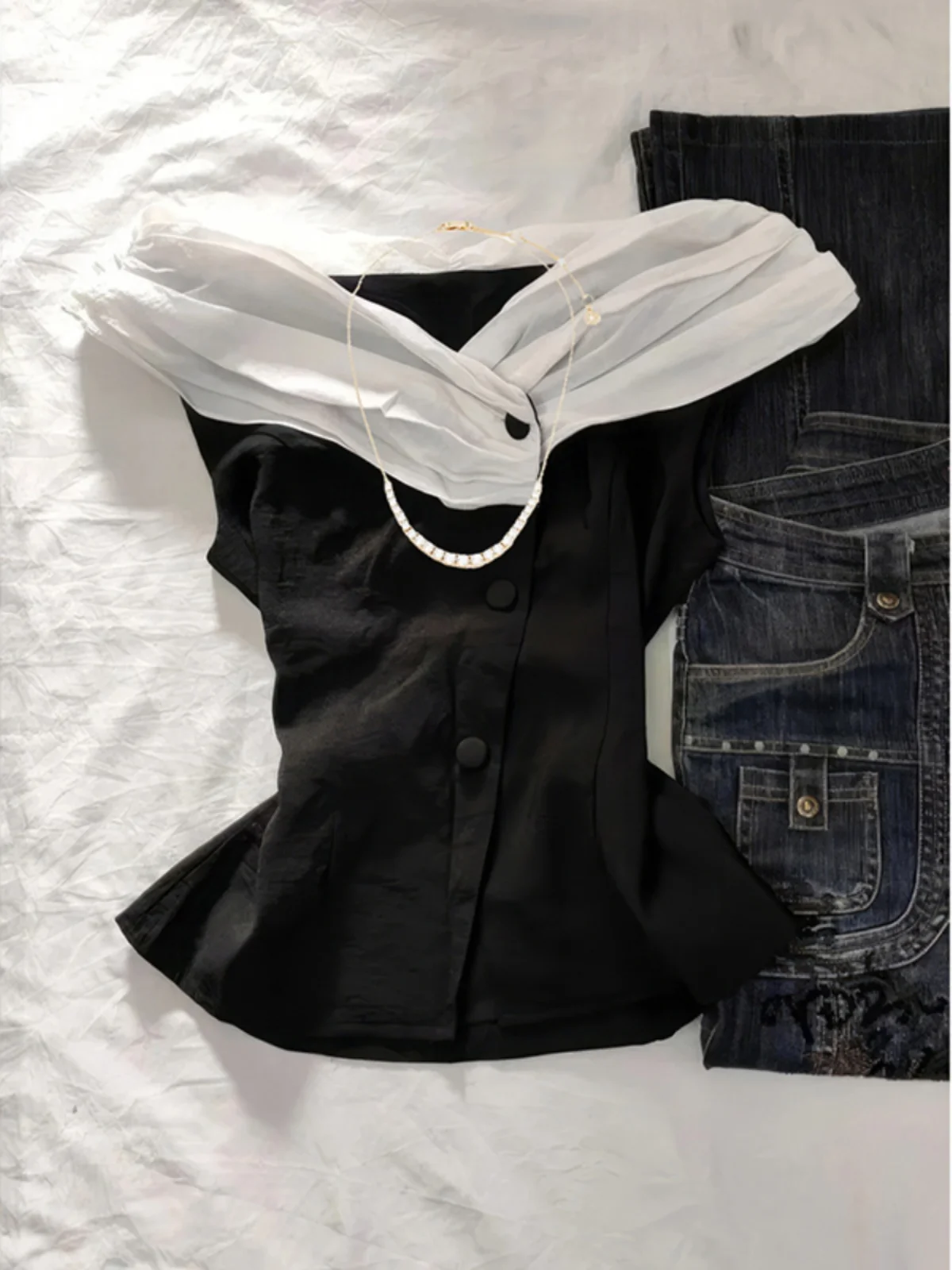 

Оригинальный женский топ на одно плечо контрастного цвета Bla, винтажный хлопковый топ из смеси хлопка, летний дизайн на молнии для поездок на работу