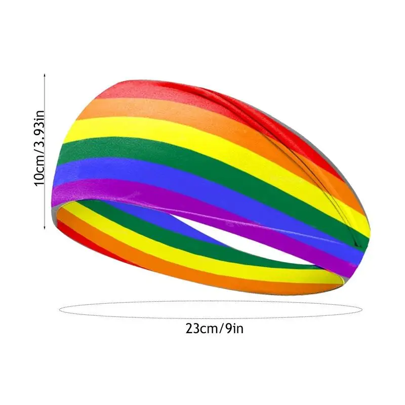 Gay Pride Headbands Letter Printing Rainbow Pride Accessories Rainbow Headband Sweat Wicking Headband Colorful Sweatbands