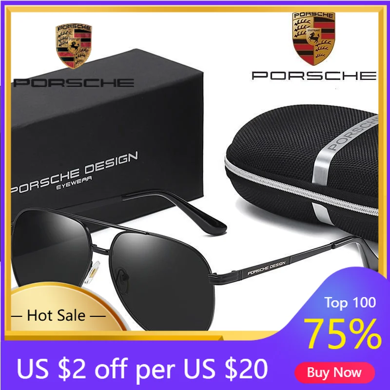 

Car Sticker For Porsche Cayenne Panamera Macan 911 Polarized Sunglasses For Porsche Men Vintage Fashion Square Sun Glasses Male