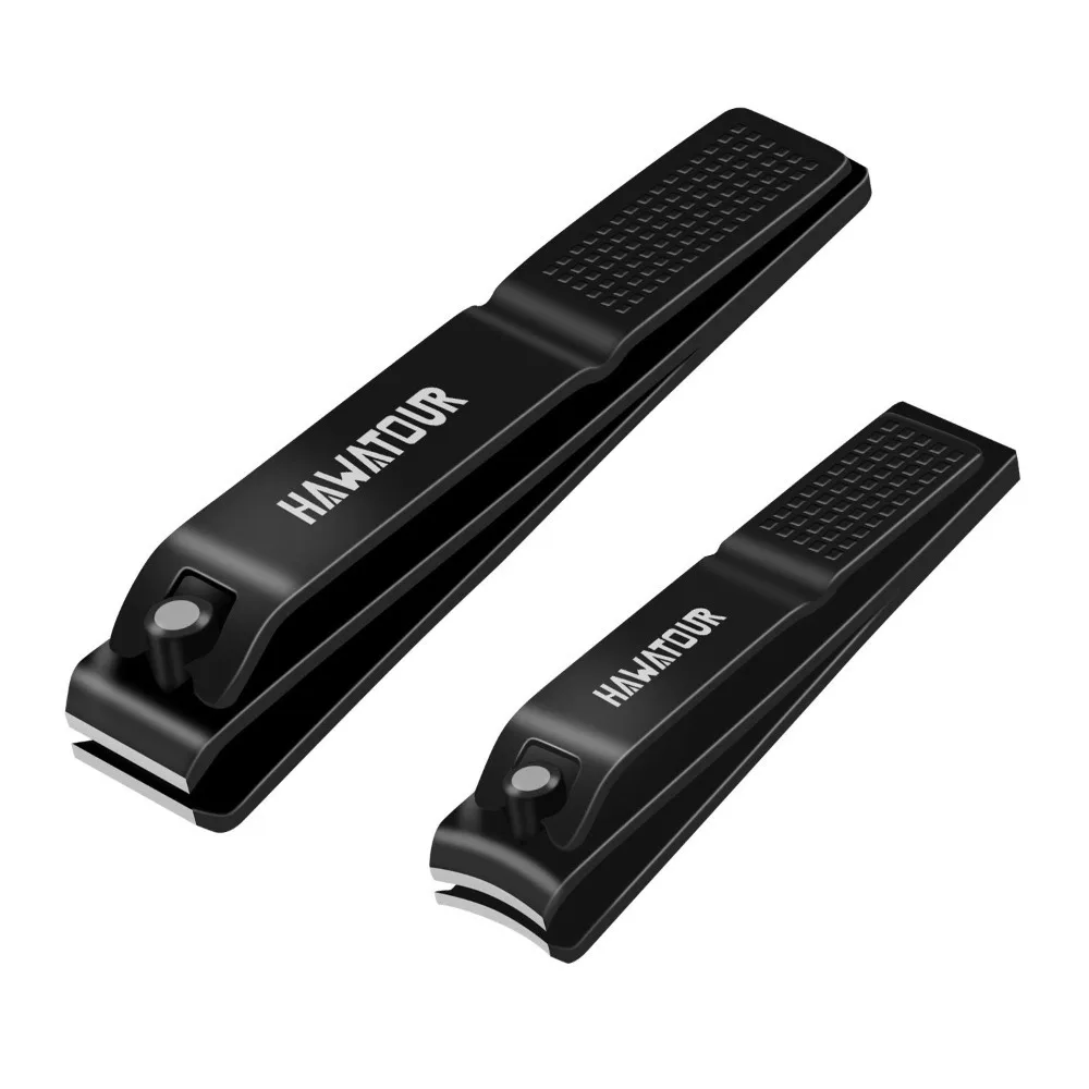 

Nail Clippers Set, Ultra Sharp Sturdy Fingernail and Toenail Clipper Cutters with Visibly Tin Case, Black