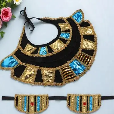 1Set Egyptische Kraag en Polsbandjes Kostuum Accessoires Vrouwen Halloween Cosplay Prop Egyptische Cosplay Kit Feestartikelen