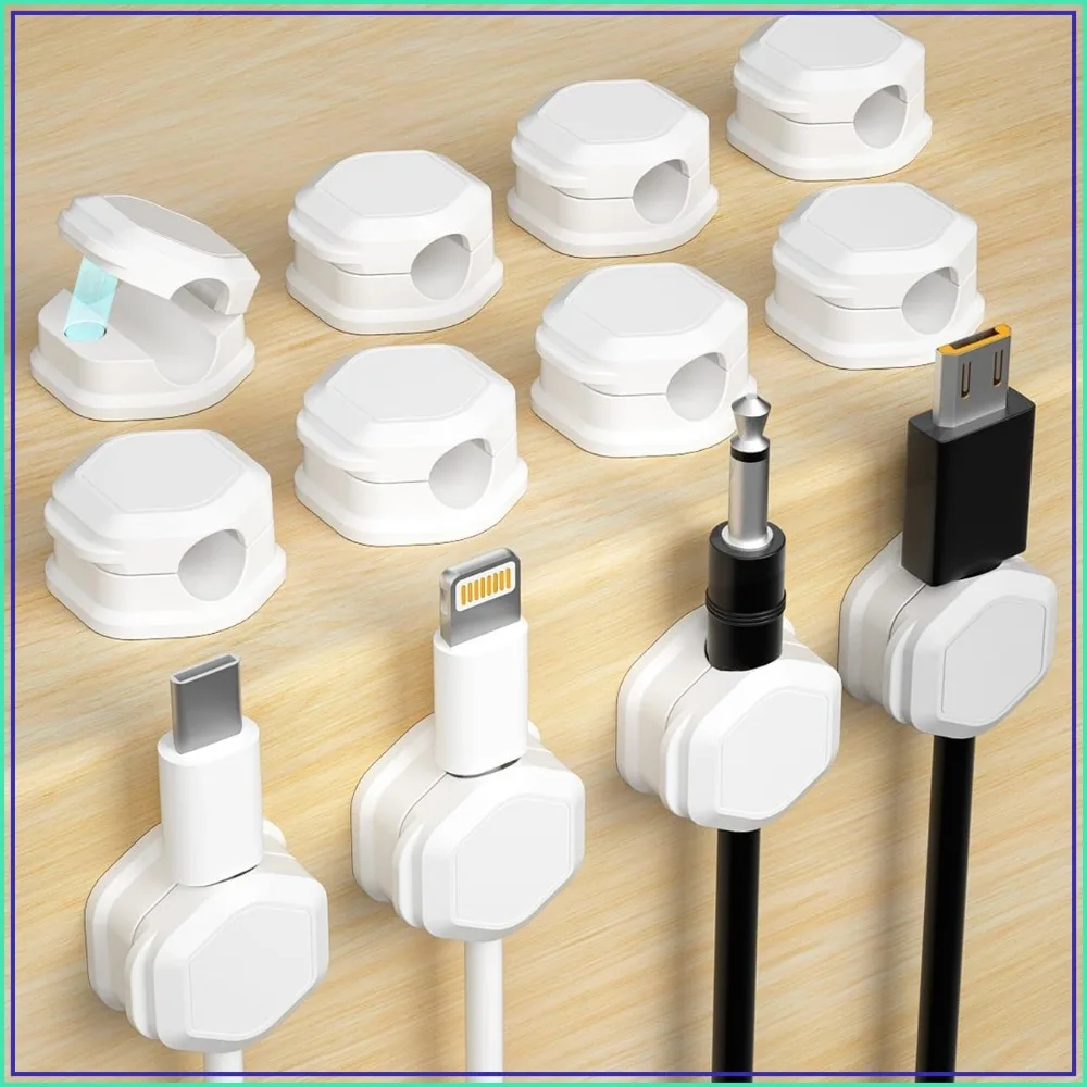 12 Pack Magnetic Cable Clips for Desk Organization