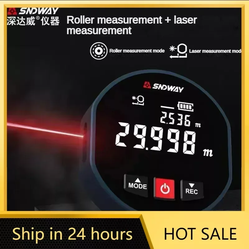 

SNDWAY Roller Laser Rangefinder X30A X30D Laser ＆ Roll Dual Mode Distance Meter Trena Laser Tape Measure Range Finder Home Tools