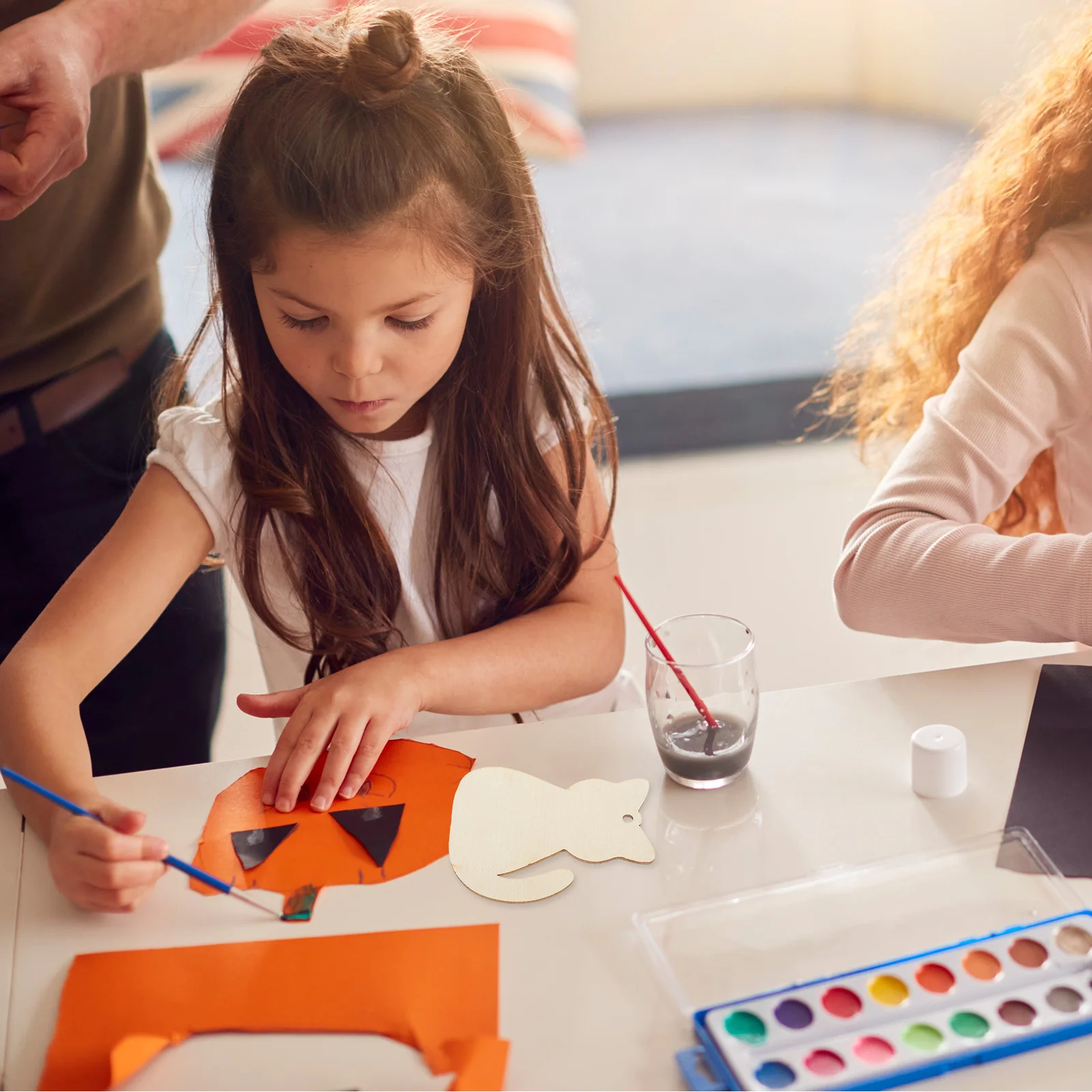 

40Pcs Wood Cat Cutouts Unfinished DIY Slices Adorable Animal Craft Decorations for Kids Painting Projects Wood Slices