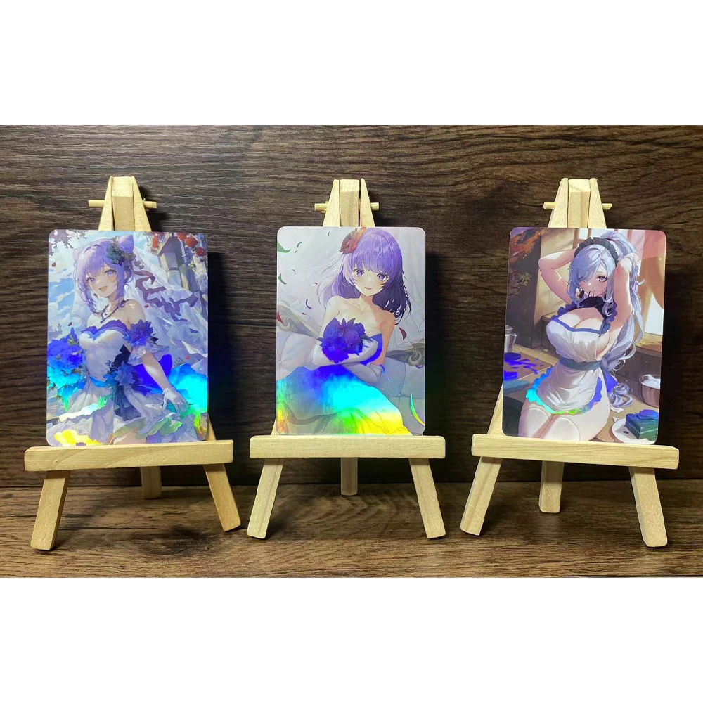 

3Pcs/set Genshin Series Color Flash Card Kawaii Beelzebul Keqing Diy Gift Toys Game Anime Collection Cards