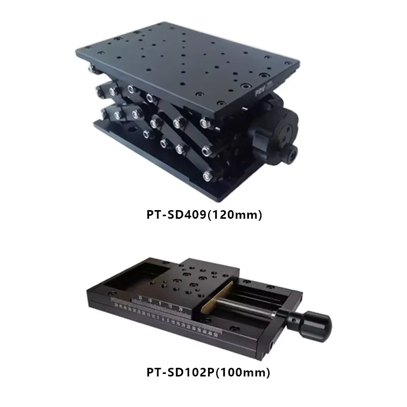 PT-SD409 120mm travel Manual Lab Jack ,z axis Optical Lift, Manual Optical Sliding lifting platform with ruler Manual lab Stage