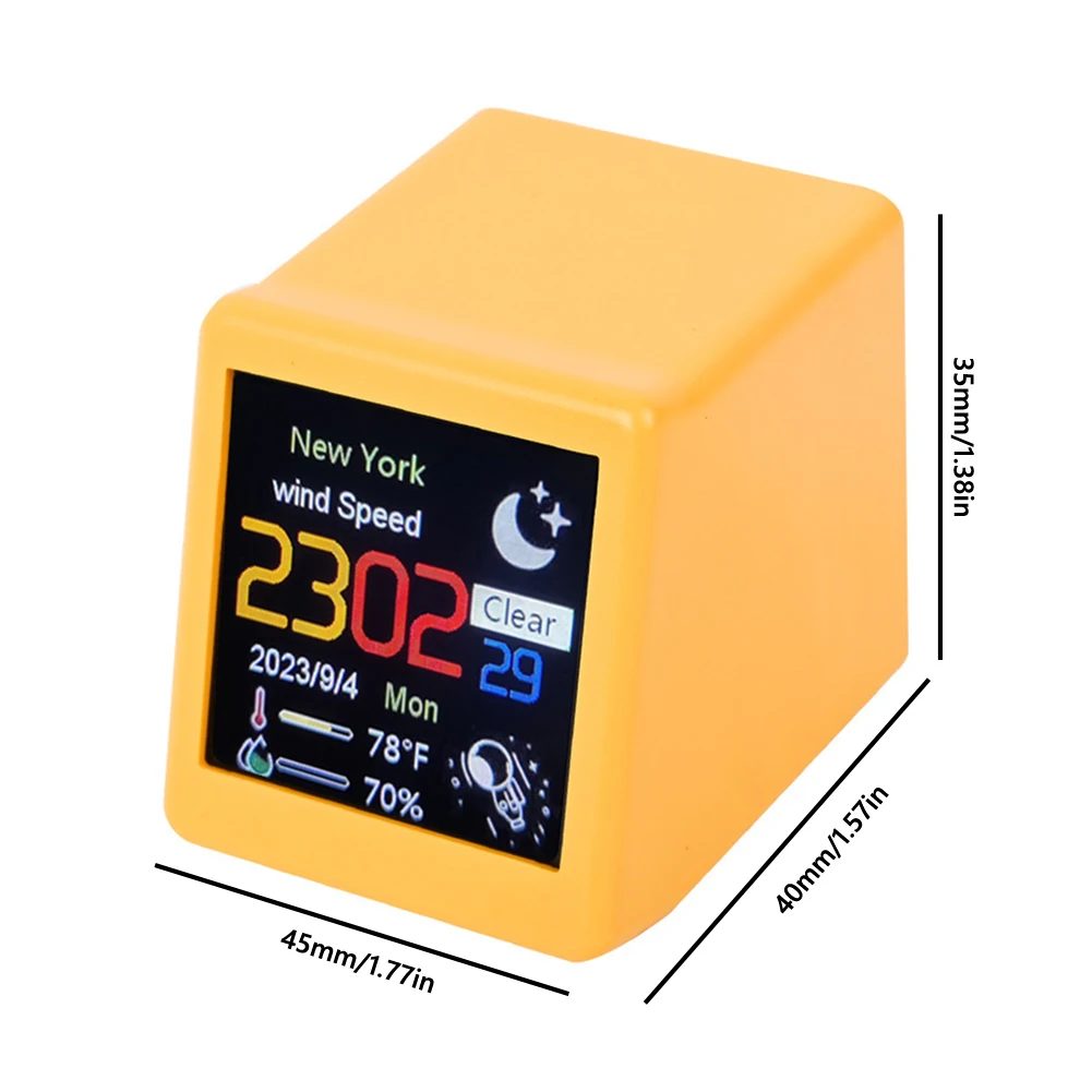 ساعة محطة الطقس الذكية WIFI DIY لطيف GIF الرسوم المتحركة سطح المكتب ساعة صغيرة سطح المكتب الديكور