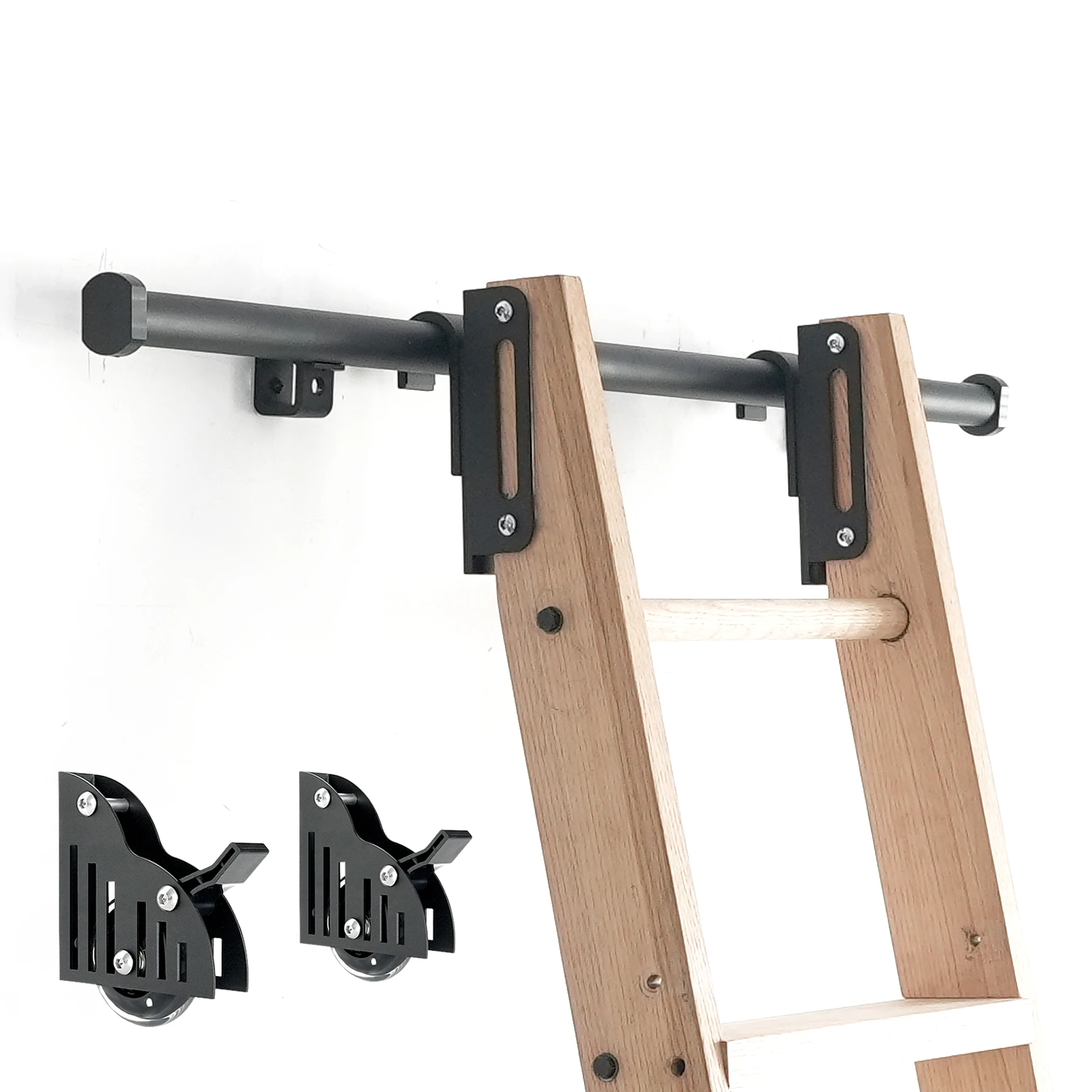 

1M/1.22M Hook on Sliding Library Ladder Hardware,Home Offer Telescopic Rolling Ladder Kit