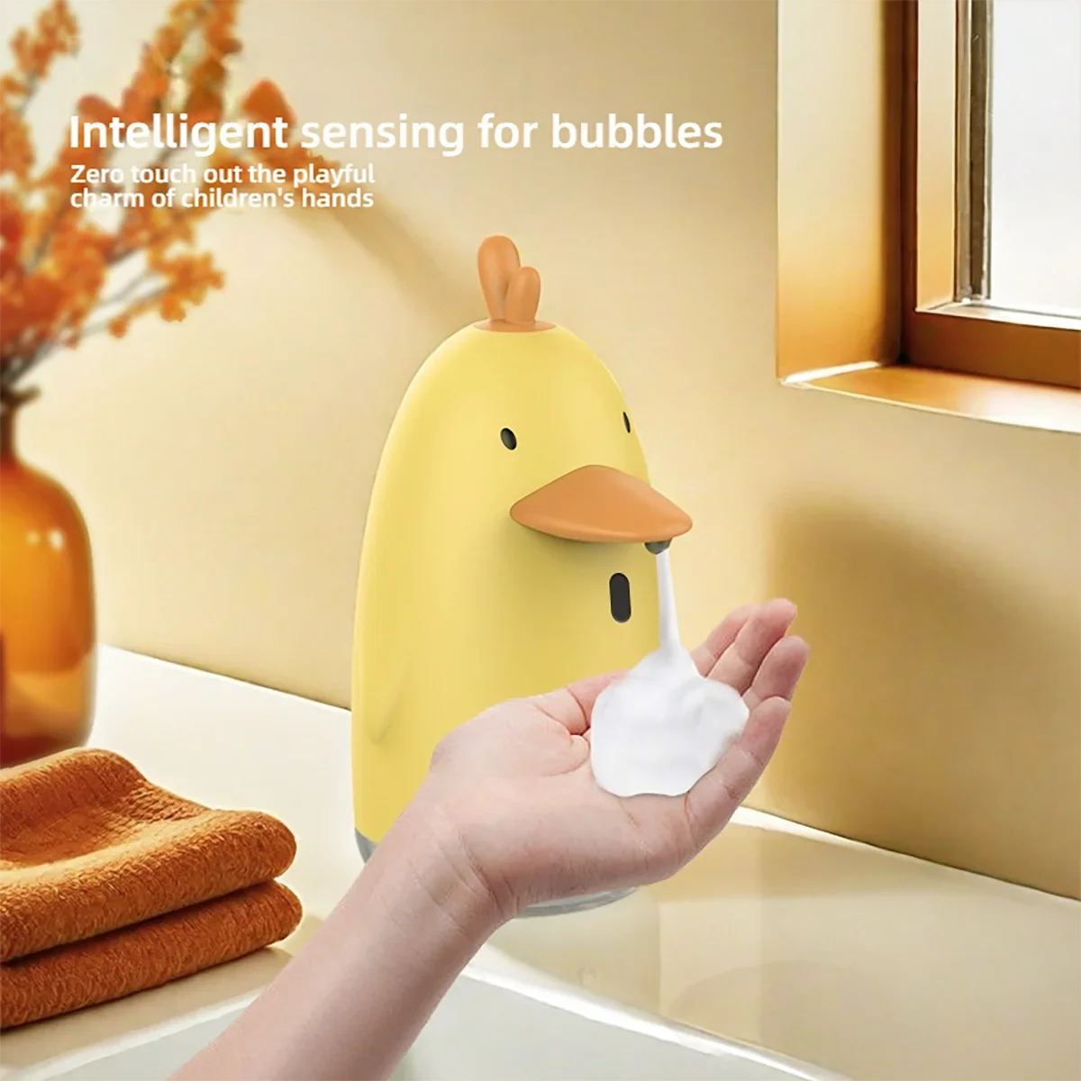 

Automatic Cute Cartoon Soap Dispenser USB Charging Touchless Sensor Children Washing Hand Machine Soap Foam Dispenser