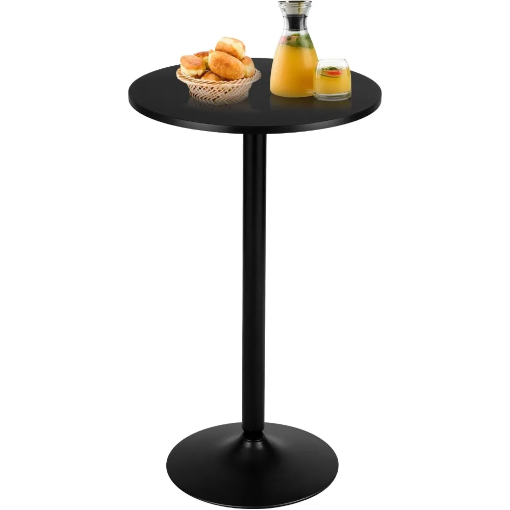 

24” Round Bar Table, 40 Inch Height Cocktail Table with Sturdy Metal Base, Tall Standing Cafe Table with MDF Tabletop,