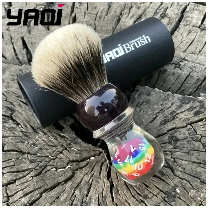 ラッキーダイスデザイン-yaqi-シェービングブラシホルダー-26mm-ツーバンド-ヘアーケア用-純粋高密度-トラベルツール-メンズ