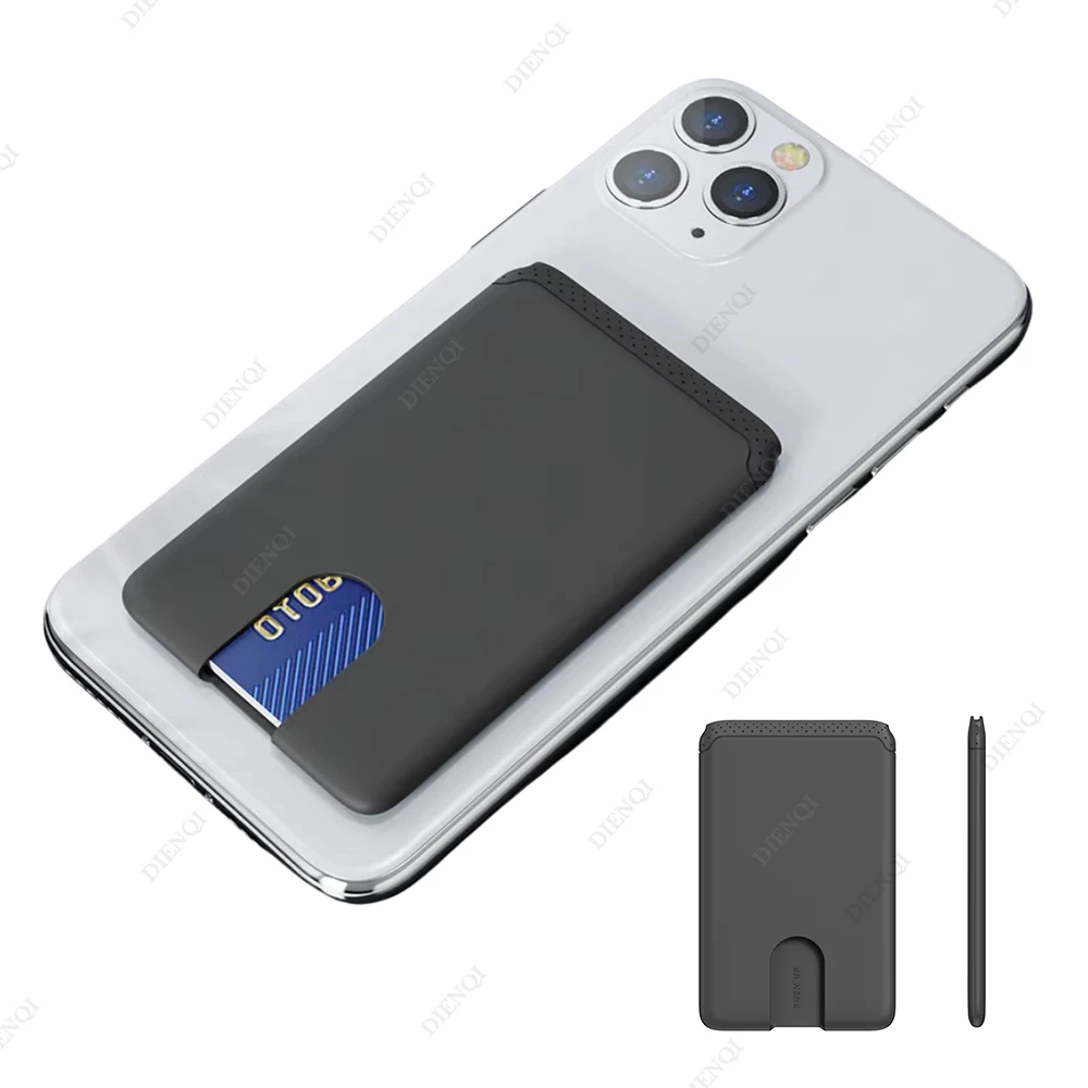 حامل بطاقات العمل المحمول، حامل بطاقات الهوية الائتمانية على الجزء الخلفي من الهاتف، حقيبة هاتف صغيرة رفيعة من السيليكون، حامل بطاقات من ألياف الكربون