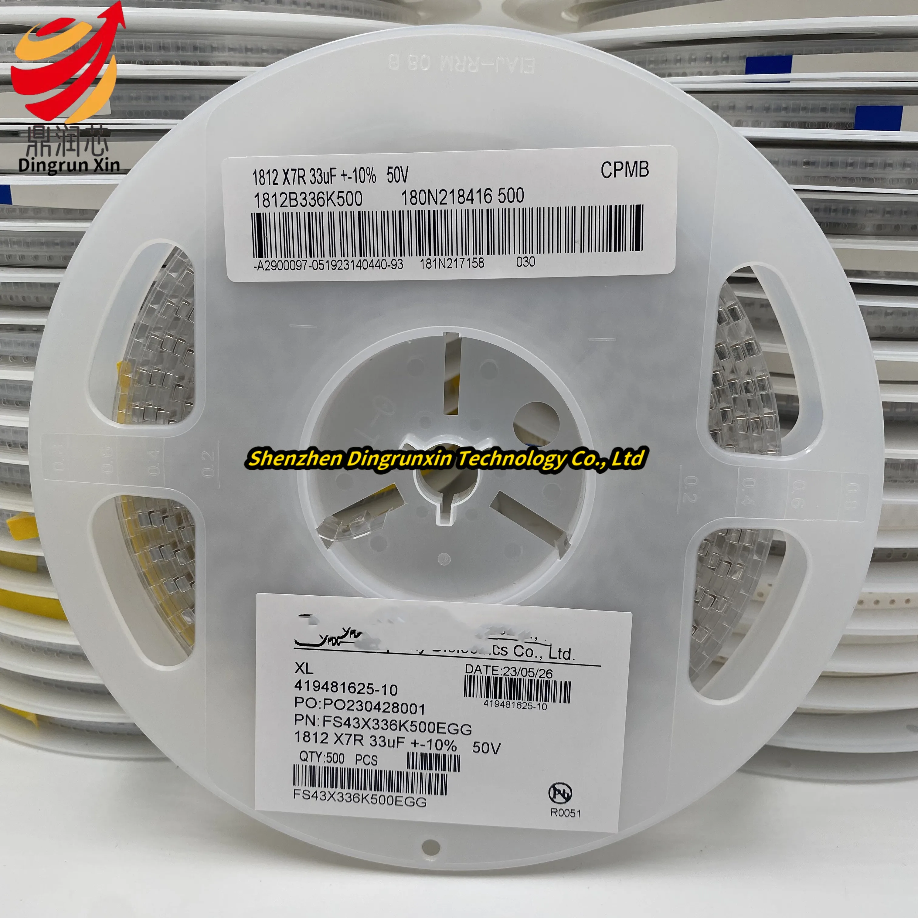 

Whole chip capacitor 1812 336M 33uF 25V 50V 100V M range 20% X7R material Whole board price