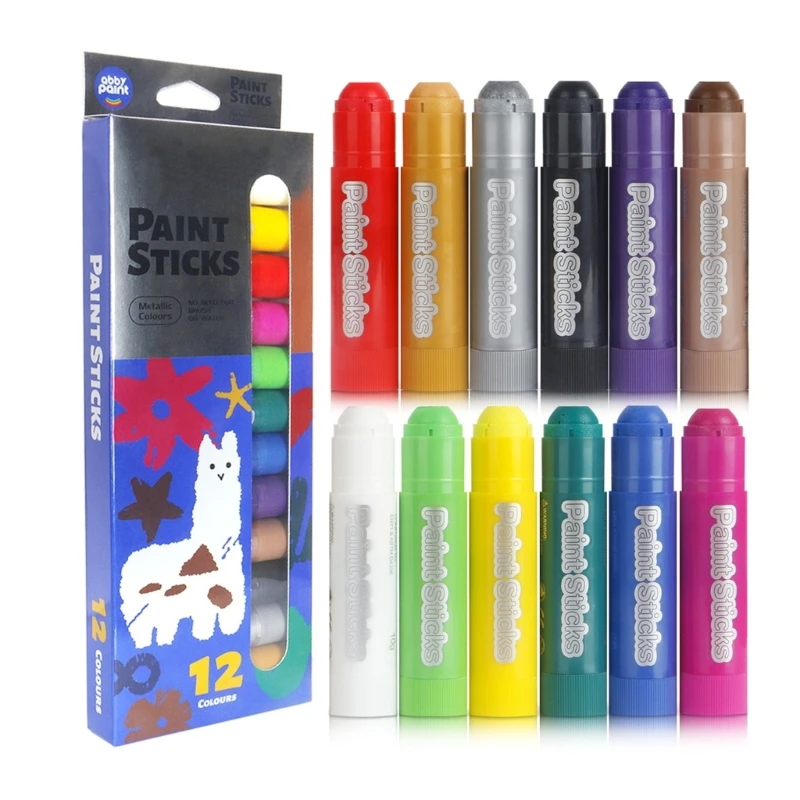 12 Color Paint for Drawing and Sketch Art, Colorful Capped Art for DIY Craft and Window Display Art, Boxed D2RC