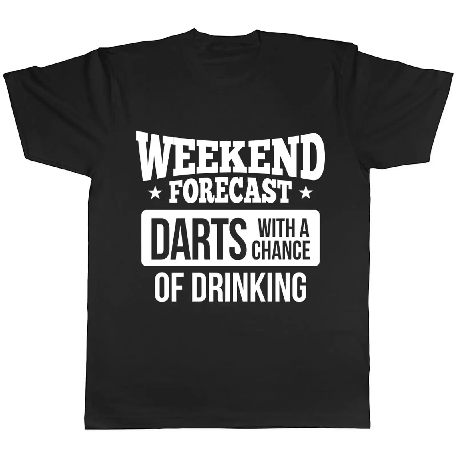 Weekend Forecast Darts with a Chance of Drinking Ladies T Shirt vintage Washed Top For Everyday Wear Stretched Soft graphic