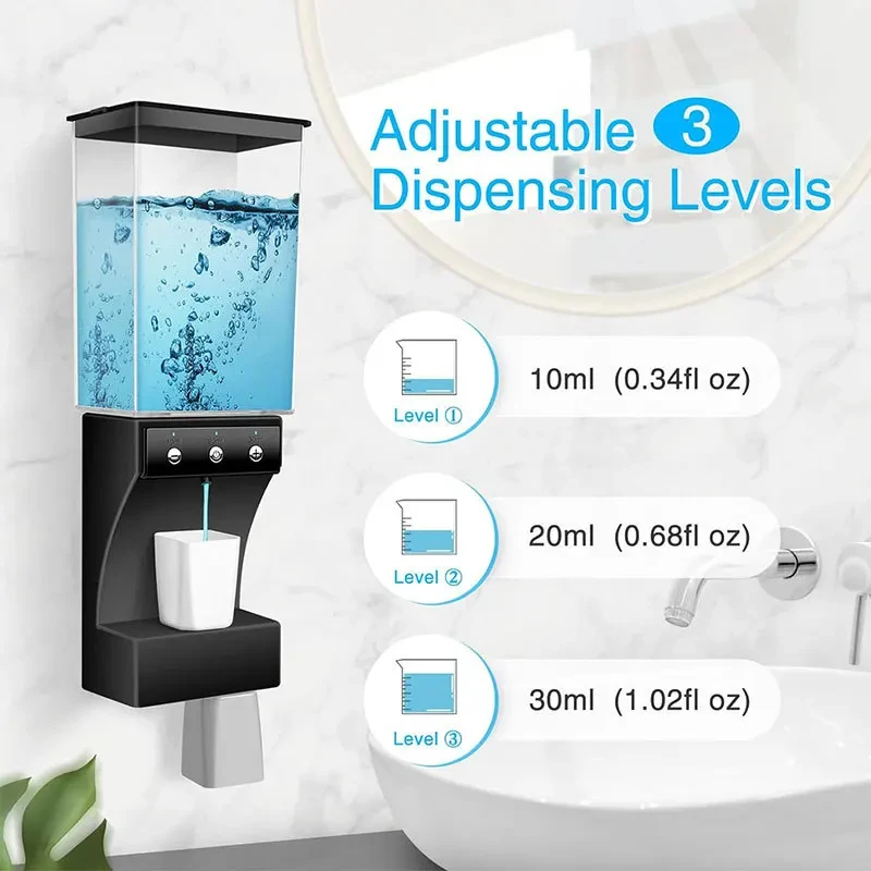 Mouthwash Dispenser Bathroom Automatic Touchless Wall Mounted Automatic Mouthwash Dispenser Suitable for Adults and Kids