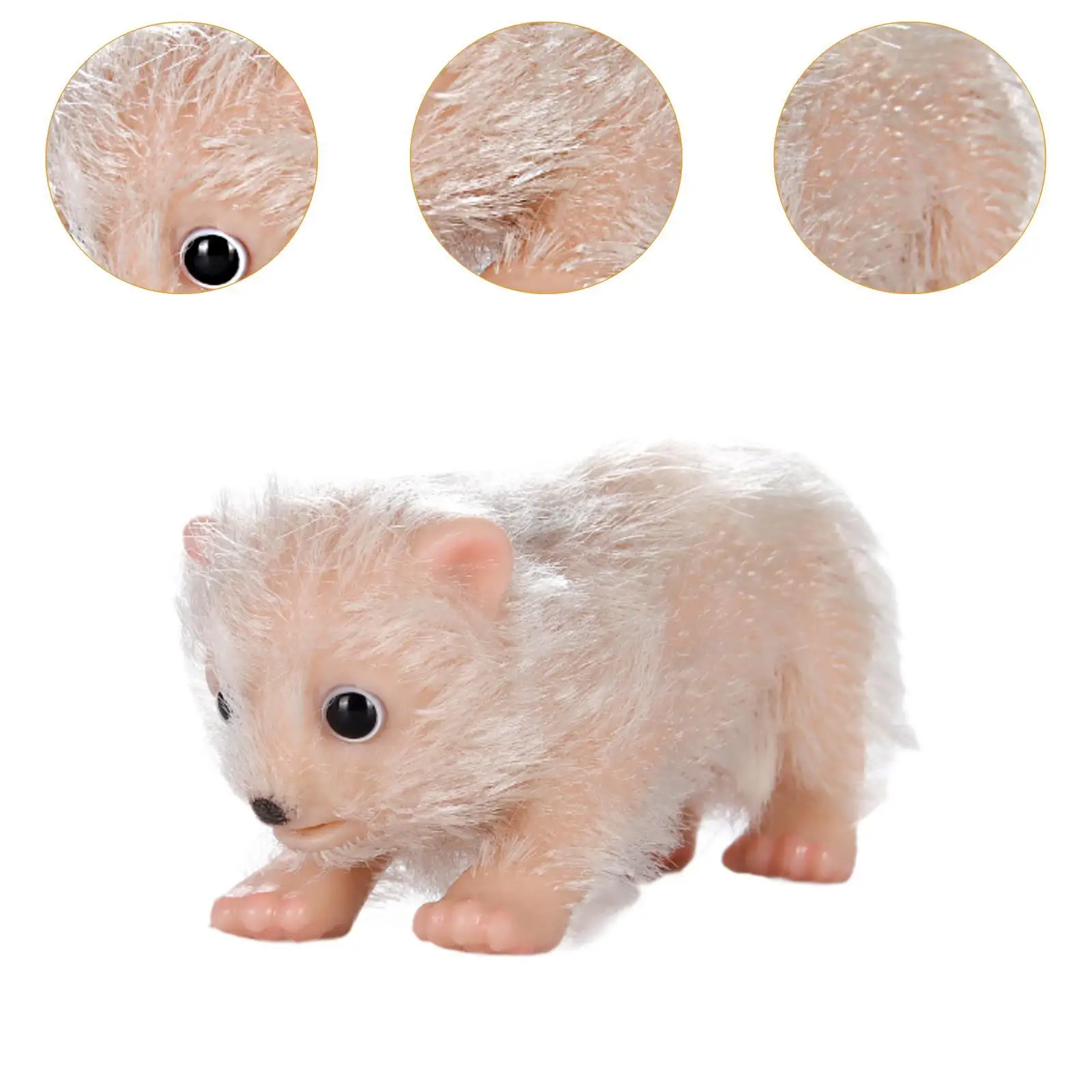 Brinquedo de urso ártico reborn em miniatura, mini brinquedo de urso ártico, boneca de urso ártico de silicone para presente de aniversário, ornamento de decoração de casa