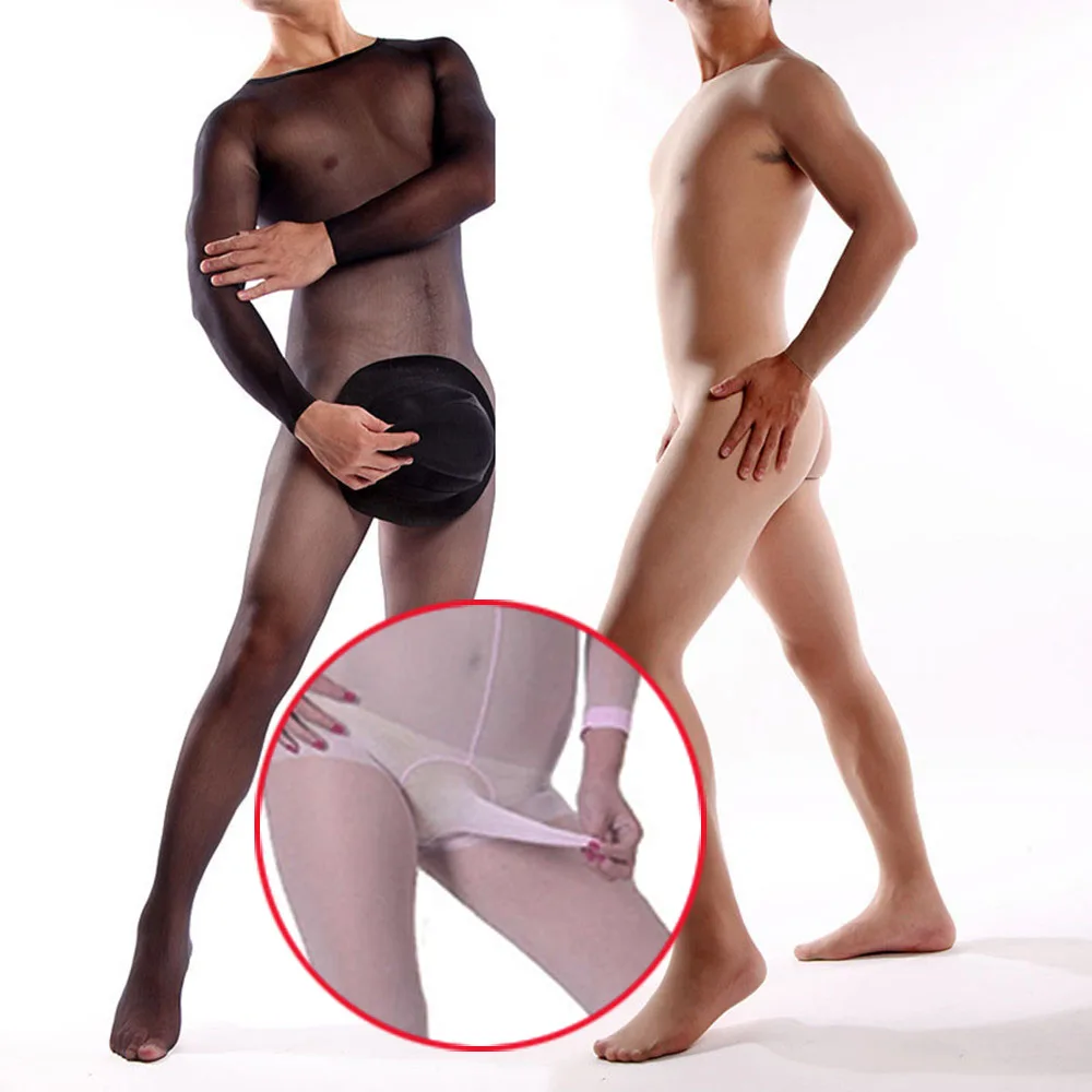 

Men's Full-Length Stretchy Bodysuit Breathable Seamless Costume for Crossdressing, Costume Parties lingerie Tights Silk Appeal